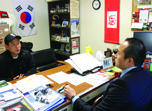Jaekeun Cho helps Korean students with all concerns on campus with the goal to solve problems, give advice, assist in whatever a student needs to make the most of their time on the UNK campus.
Photo by Jisoo Shim