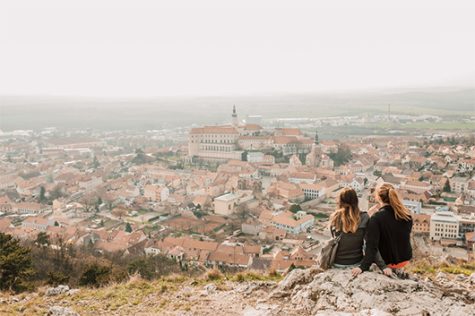 Courtesy of Kassidy McConville Megan and her roommate Kassidy McConville on Holy Hill looking over Mikulov, Czech Republic