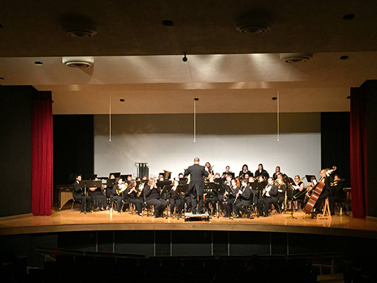 Courtesy Photo. UNK Wind Ensemble performs at Cozad High School during their 2016 tour. The 44-member group selected through auditions begins the 2017 tour Feb. 2.