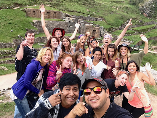 Courtesy Lienemann has traveled from Peru to Spain and back always ready to meet people, including these friends in Peru.