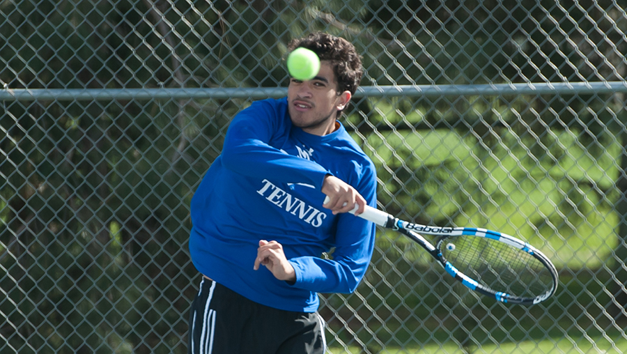 Photos by Todd Rundstrom Junior Mohab El Zanaty became UNKs new record holder for career wins over the weekend, posting his 149th victory (78 singles and 71 doubles) over the weekend. El Zanaty was crowned Loper of the Week for his achievement.