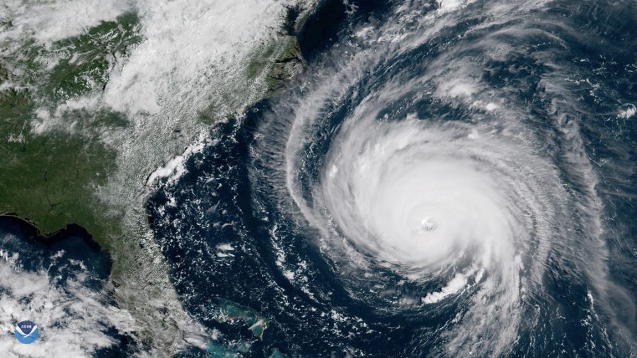 Hurricane+Florence+approaches+the+east+coast%2C+pictured+from+a+satellite+above.+-+Courtesy+NOAA