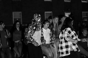 Students danceing to Cotton Eyed Joe by Rednex
