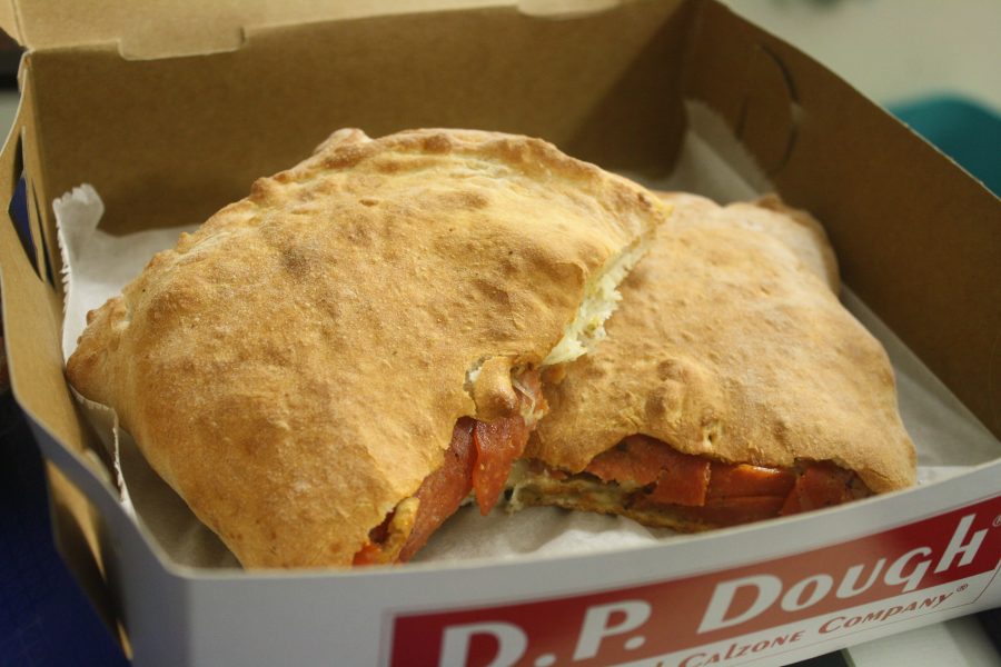 One of D.P. Dough’s popular menu items is the Roni Zoni, a pepperoni calzone.