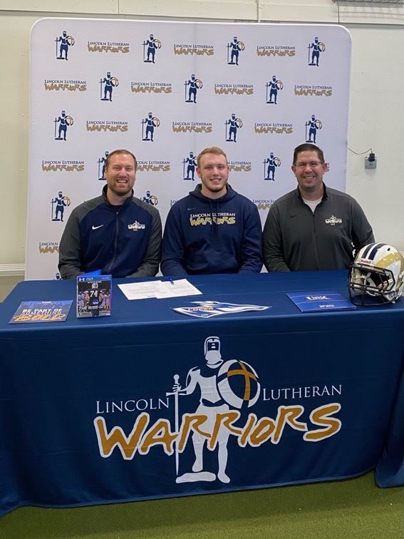 Lincoln Lutheran senior Wyatt Marr signed with UNK, who has played as an offensive lineman.