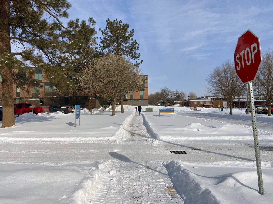 Snow and ice have continued to cover UNK walkways and streets around Kearney.