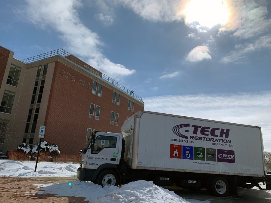 C-Tech Restoration was called in to work on damages from the flooding in Bruner Hall.