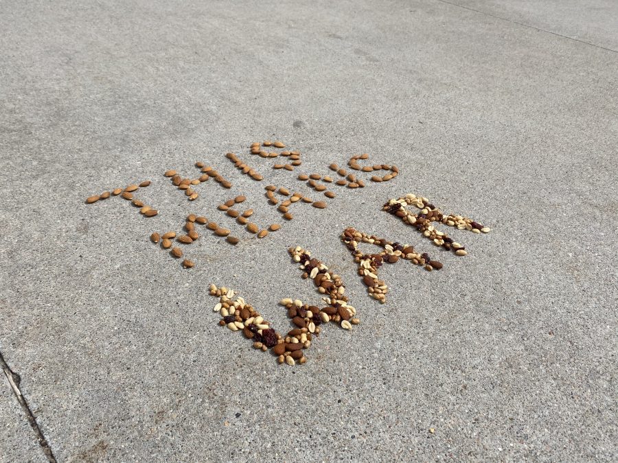 As an act of rebellion, campus squirrels left a message for students and staff of UNK.