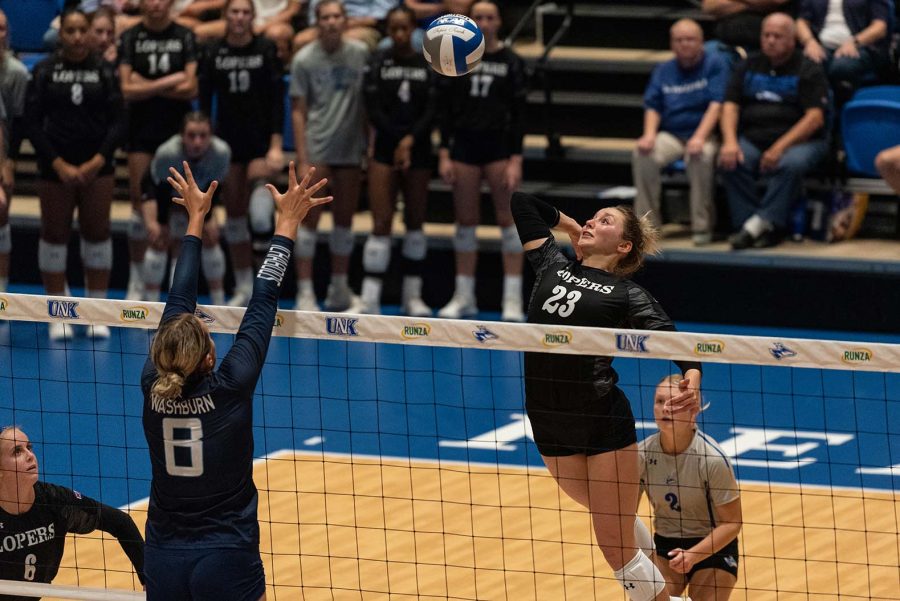 After transferring to UNK, Middle hitter Bailee Sterling prioritized her mental health on and off the volleyball court.