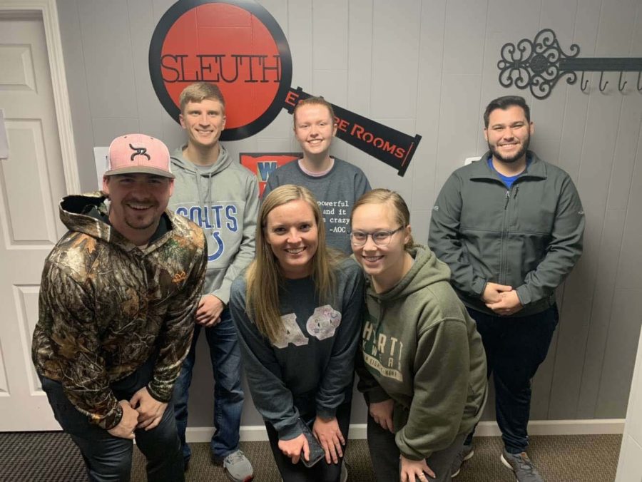 Zach Ciboron, Jacque Platt, Adrian Almeida, Jakob Gutschenritter, Meredith Gaer and Gabbie Scott participated in the Sleuth Escape Rooms with Order of Omega.