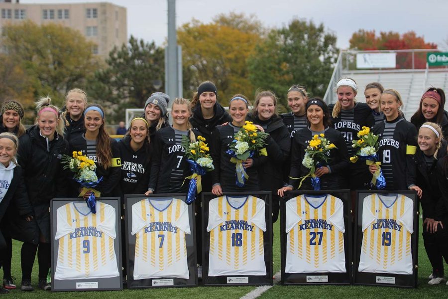 Soccer seniors were recognized for their contribution to the team.