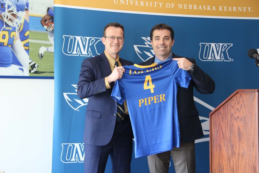Marc+Bauer+introduces+Piper+as+the+UNK+womens+soccer+coach.