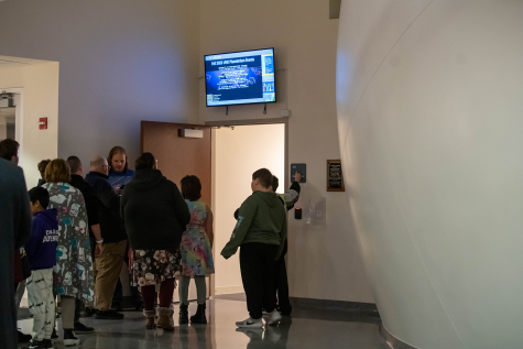 Students wait to go inside the planetarium to watch a presentation. Photo provided by Kylie Schwab / Antelope Staff