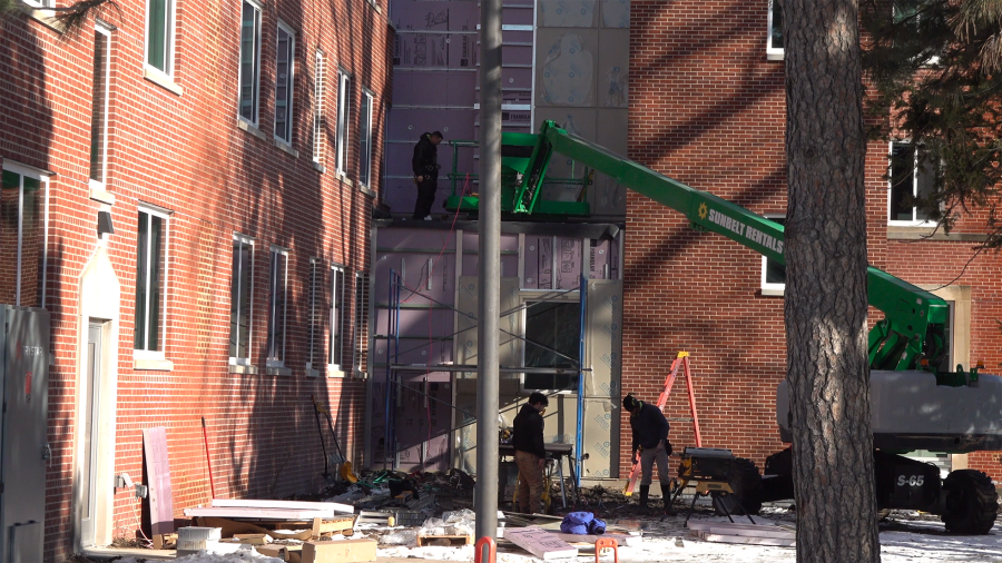 Construction teams finish renovations at Martin Hall. Photo by Grace McDonald / Antelope Staff