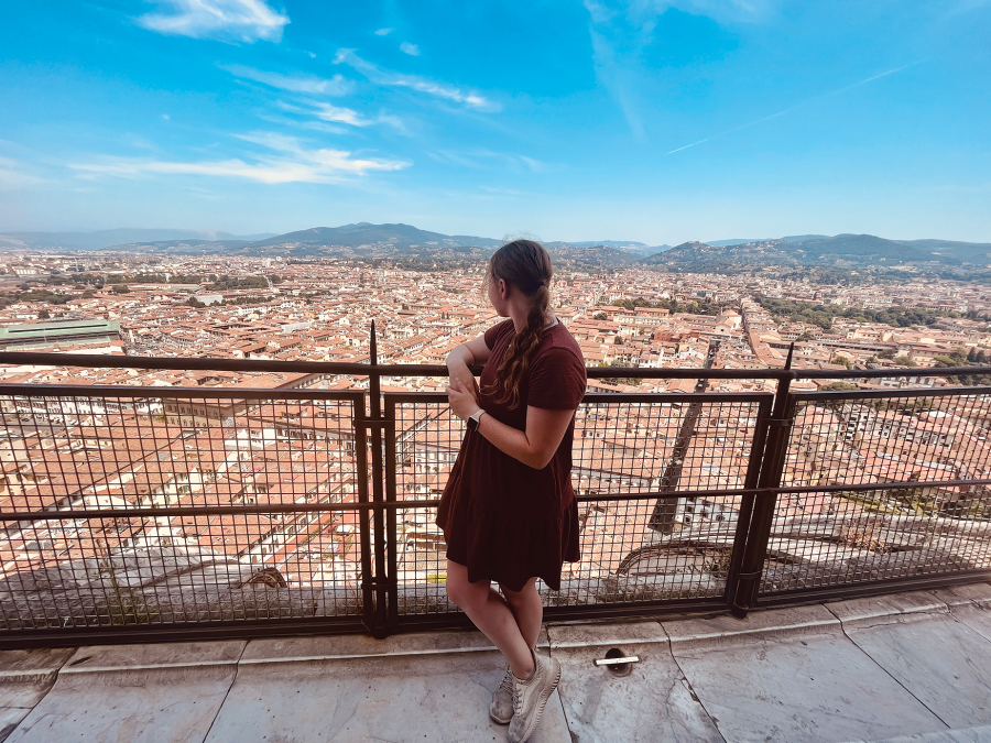 UNK student Sophia Gilsdorf overlooks the city of Florence. Photo courtesy Sophia Gilsdorf. 