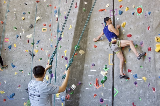 Students tackle 30-foot wall at climbing competition