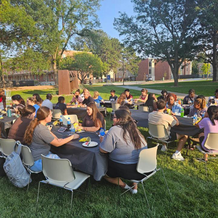 Students and faculty both enjoyed the back to school food. Courtesy Photo