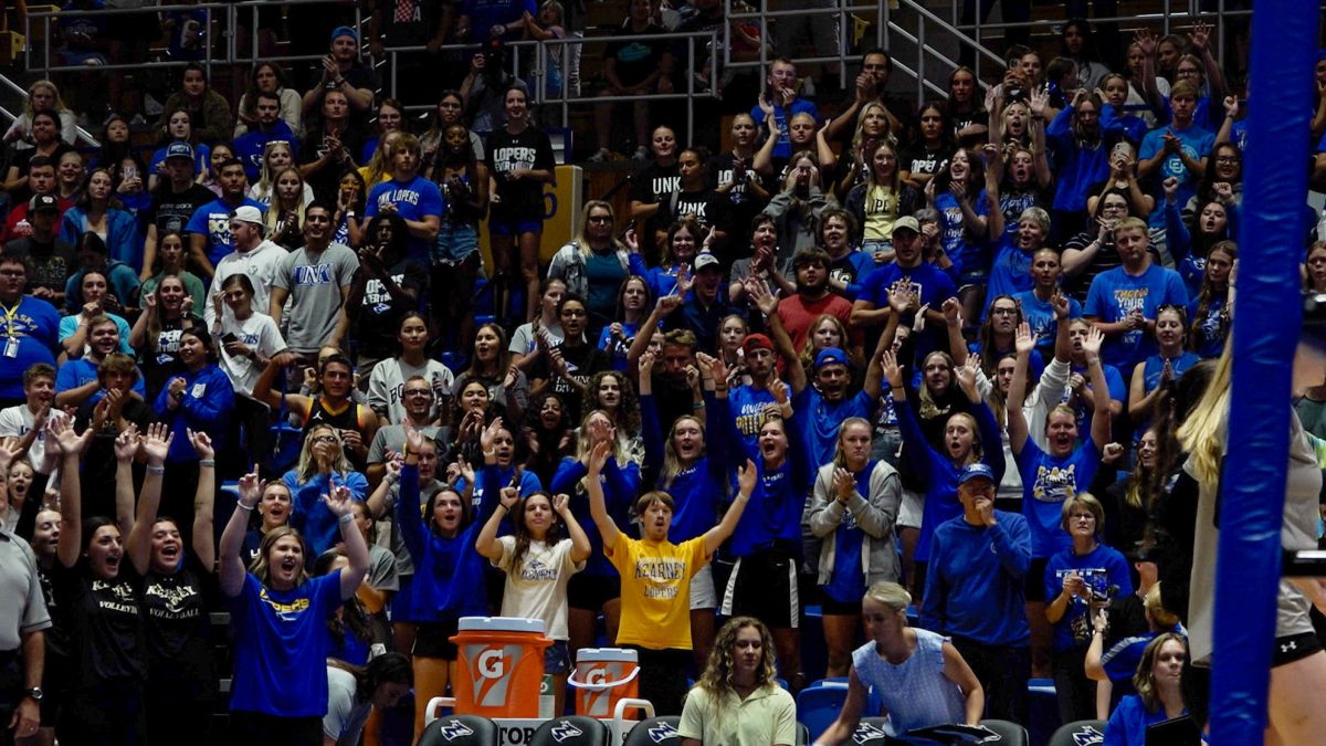 4%2C003+fans+filled+the+Health+and+Sports+Center+for+the+Lopers+victory+over+Peru+State.+Photo+by+Traeton+Harimon+%2F+Antelope+Staff