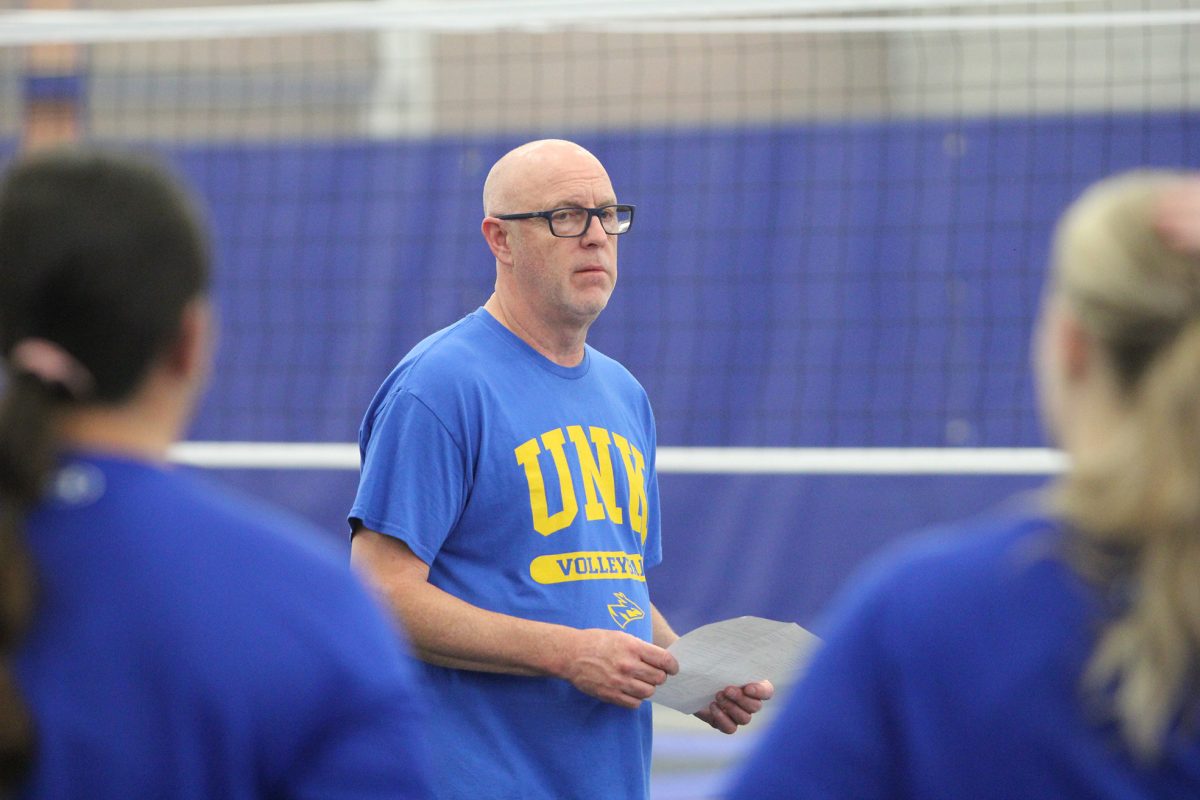 Loper Volleyball head coach Rick Squiers has led UNK to 23 straight NCAA tournaments. Photo by Jon Willis / Antelope Staff