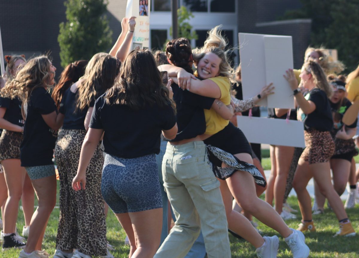 The four chapters celebrate new members in running ceremony. Photo by Gabby Roche / Antelope Staff