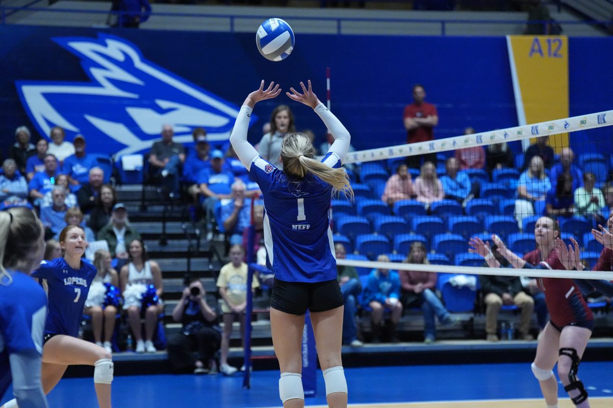 Fifth-year graduate Payton Neff is second in the nation in assists per set at 11.72. Photo by Gabby Roche / Antelope Staff