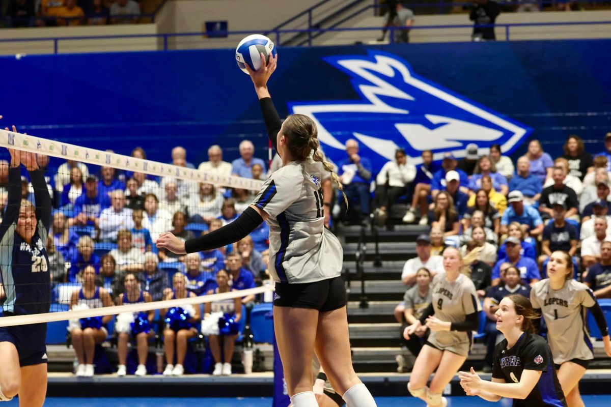 Junior outside hitter Emilee Lane had a career high 18 kills in the win against Washburn, with 11 in the third set. Courtesy Photo