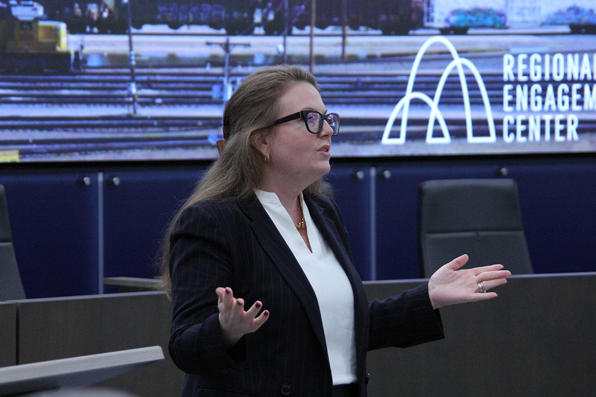 Andrea Smith leads the search in finding the next chancellor. Photo by Gabby Roche / Antelope Staff