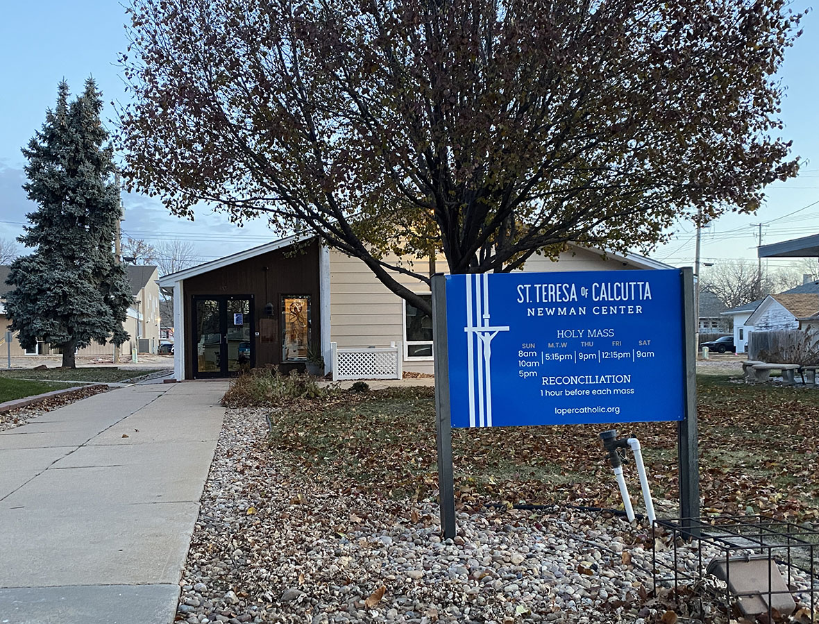 The St. Teresa of Calcutta Newman Center owns five properties east of the UNK campus on 27th St. Photo by Antelope Staff