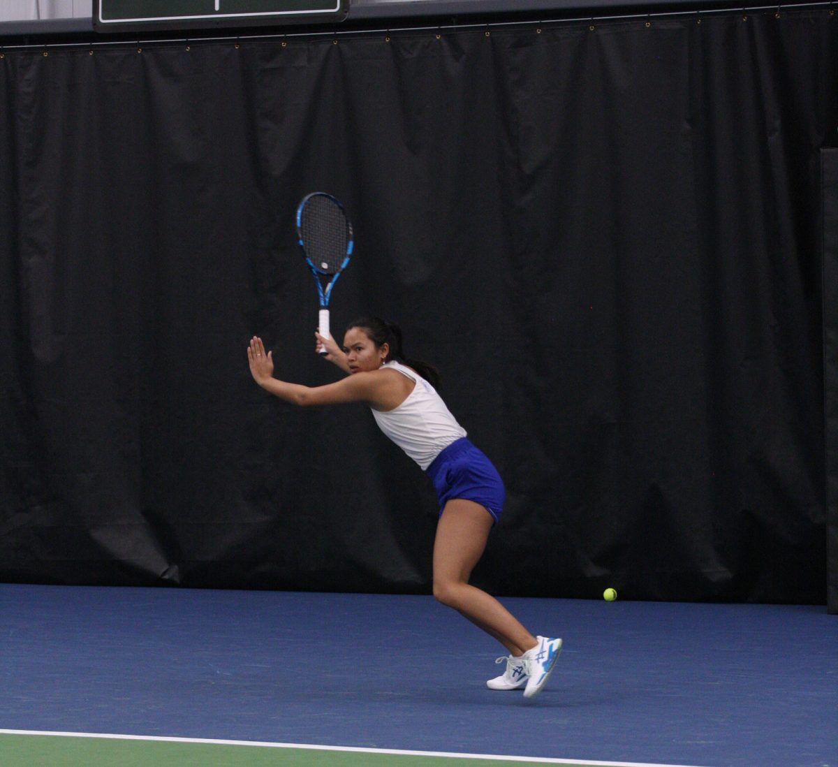 Senior Narindra Ranaivo had the winning point against Lubbock Christian. Photo by Jenju Peters / Antelope Staff 